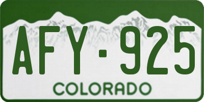 CO license plate AFY925