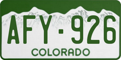 CO license plate AFY926