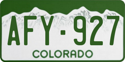 CO license plate AFY927