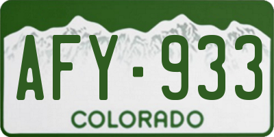 CO license plate AFY933