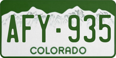 CO license plate AFY935