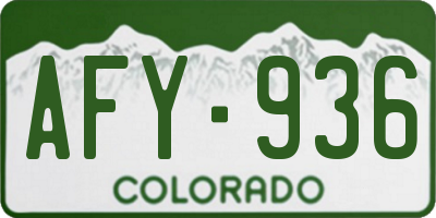 CO license plate AFY936