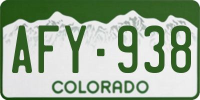 CO license plate AFY938