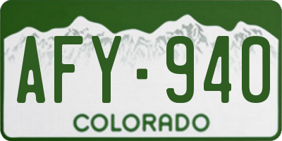 CO license plate AFY940