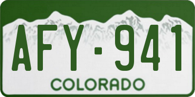 CO license plate AFY941