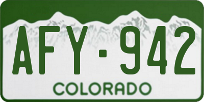 CO license plate AFY942
