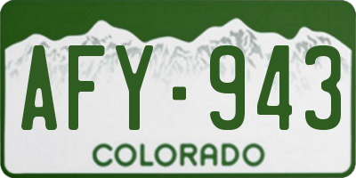 CO license plate AFY943