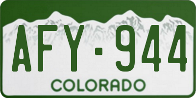 CO license plate AFY944