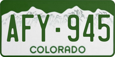 CO license plate AFY945