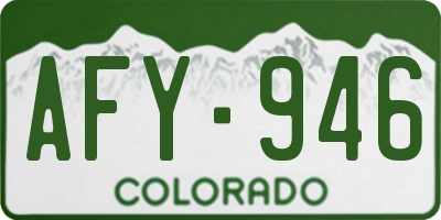 CO license plate AFY946