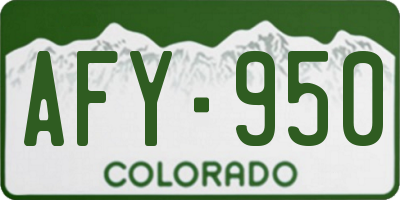 CO license plate AFY950