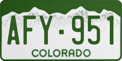 CO license plate AFY951