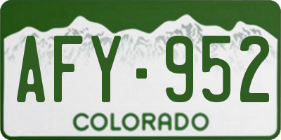 CO license plate AFY952