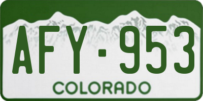 CO license plate AFY953