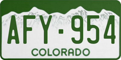 CO license plate AFY954