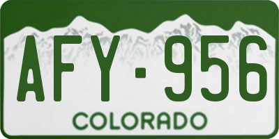 CO license plate AFY956