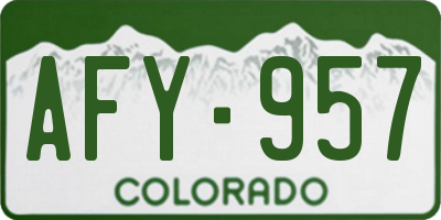 CO license plate AFY957
