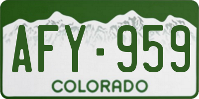 CO license plate AFY959