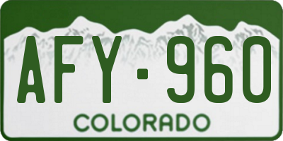 CO license plate AFY960