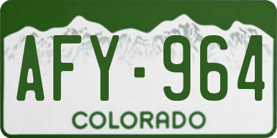 CO license plate AFY964