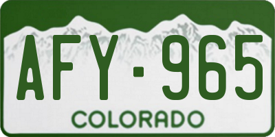 CO license plate AFY965