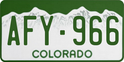 CO license plate AFY966