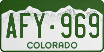 CO license plate AFY969