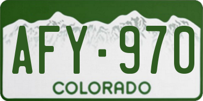 CO license plate AFY970