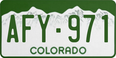 CO license plate AFY971