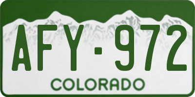 CO license plate AFY972