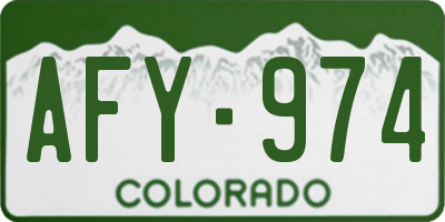 CO license plate AFY974