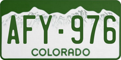 CO license plate AFY976