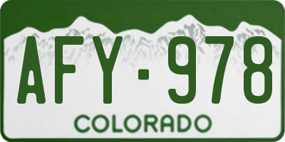 CO license plate AFY978