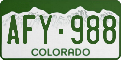 CO license plate AFY988