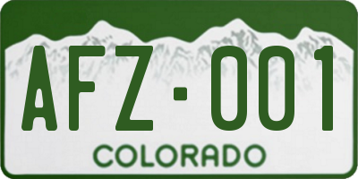 CO license plate AFZ001