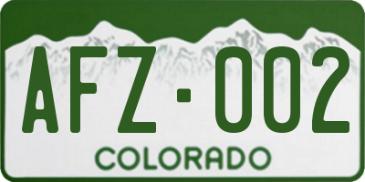 CO license plate AFZ002