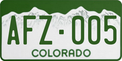 CO license plate AFZ005