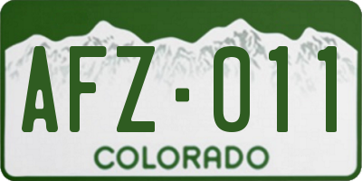 CO license plate AFZ011