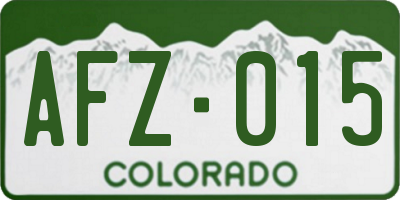 CO license plate AFZ015