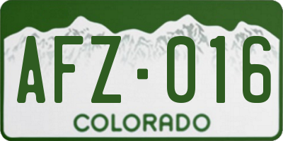 CO license plate AFZ016