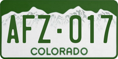 CO license plate AFZ017