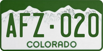 CO license plate AFZ020