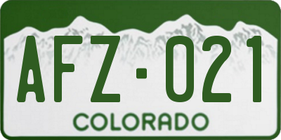 CO license plate AFZ021