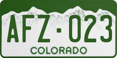 CO license plate AFZ023