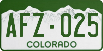 CO license plate AFZ025