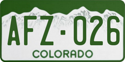 CO license plate AFZ026