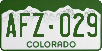 CO license plate AFZ029