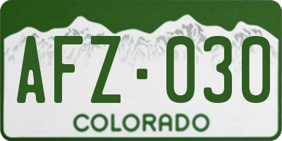 CO license plate AFZ030