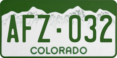 CO license plate AFZ032