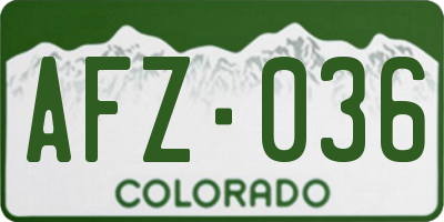 CO license plate AFZ036
